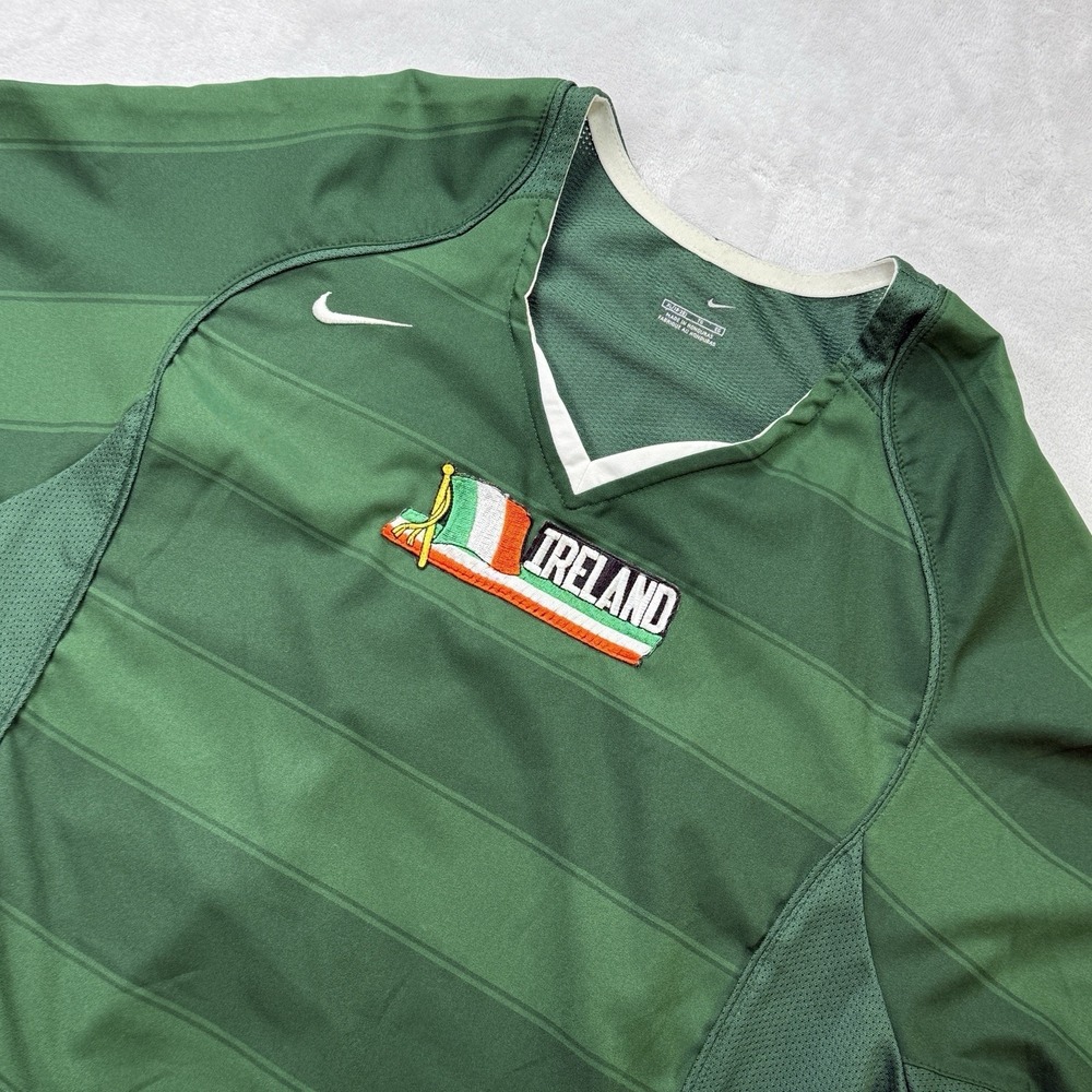 Nike Ireland Soccer Jersey Green Team‎ Authentic Short Sleeve XL